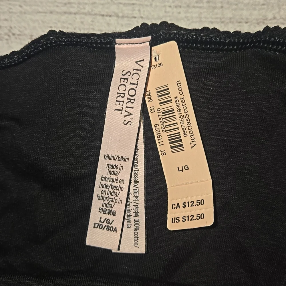Victoria's Secret Bikini Panties Set Black/Pink Size L NWT - Picture 8 of 9